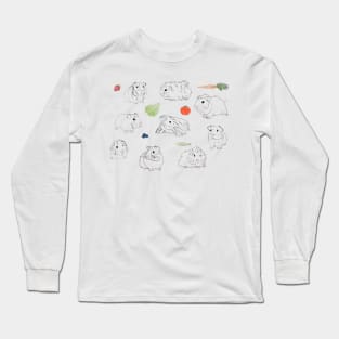 Guinea Pig Line Art Long Sleeve T-Shirt